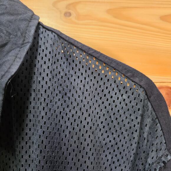 VTG La Matta Men's Jacket Perforated Suede Linen Size 56 Button Up Blue Italy - Picture 2 of 16